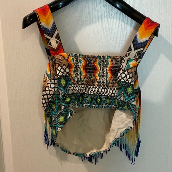 FARM Rio Colorful Fringe Crop Top - Picture 4 of 4